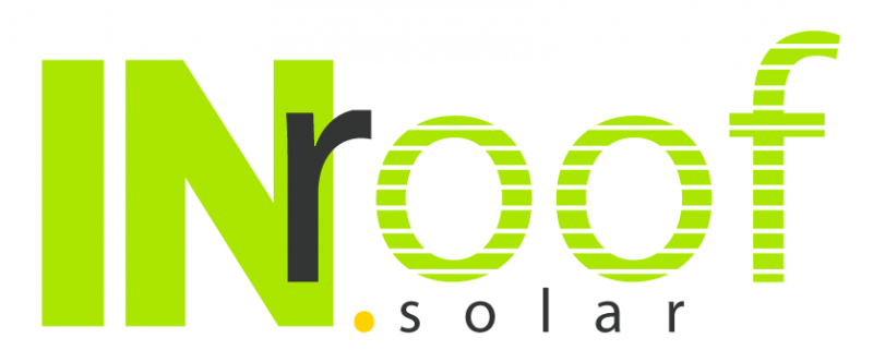 white logo INroof.solar logo